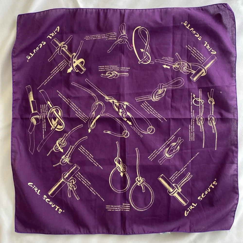 Girl Scouts Bandana Knot Neckerchief Ties Vintage NWT - Picture 2 of 5